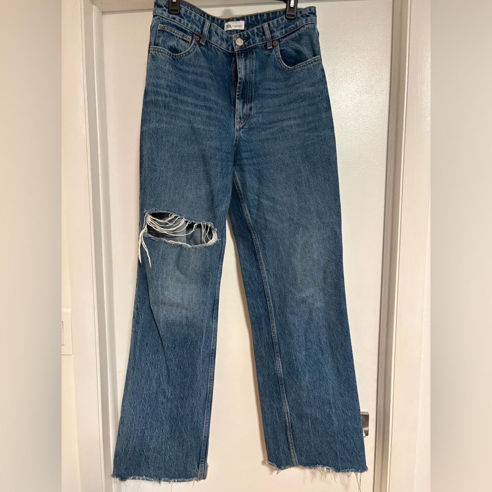 Zara Blue High Rise Jeans